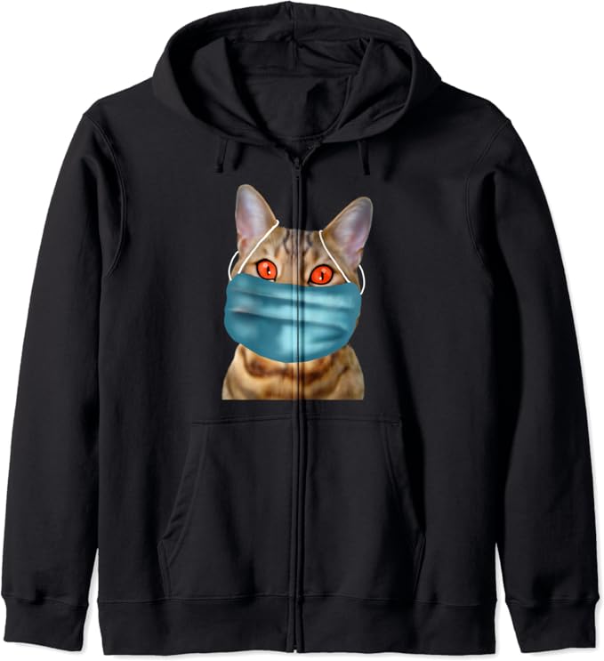 Funny Cat Mask Cat Lovers Gift Zip Hoodie Amazon.co.uk Fashion